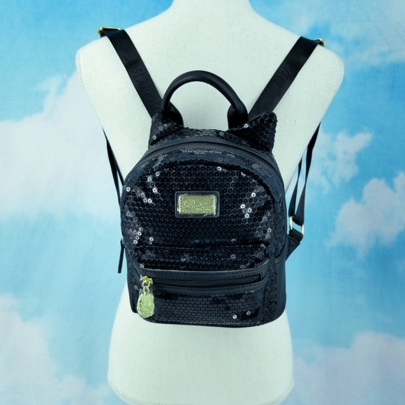 Betsey Johnson Handbags - BETSEY JOHNSON – Black Ballie Sequin Backpack NWT